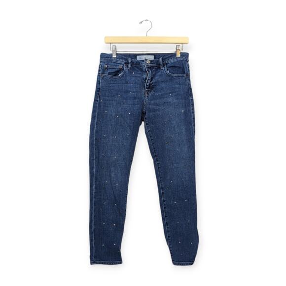 GAP Authentic Best Girlfriend Star Studded Mid Rise Ankle Jeans Size 28 - Picture 1 of 9
